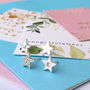 Personalised Sterling Silver Initial Star Earrings, thumbnail 4 of 12