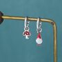 Mismatched Gnome And Mushroom Huggie Hoop Earrings In Sterling Silver, thumbnail 1 of 12