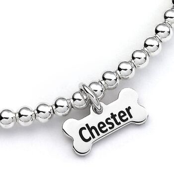 Sterling Silver Jack Russell 3D Ball Bead Bracelet, 3 of 5