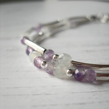 Amethyst And Moonstone Double Stranded Bracelet, 5 of 6