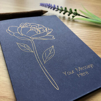 Thank You Bridesmaid Personalised Peony Flower Gold Foil Wedding Card, 7 of 12