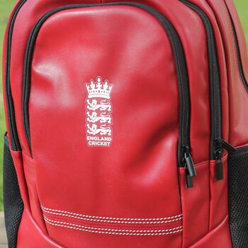 Personalised England Red Cricket Rucksack, 2 of 4