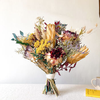 Protea Achillea Dried And Preserved Flower Bouquet, 2 of 6