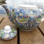 Two Cup Teapot In Blue Strawberry Thief Design, thumbnail 2 of 11
