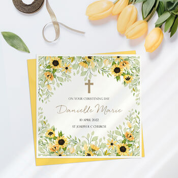 Communion, Christening, Confirmation Card Sunflowers, 2 of 3