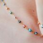 Colourful Evil Eye Necklace Choker Necklace, thumbnail 2 of 6