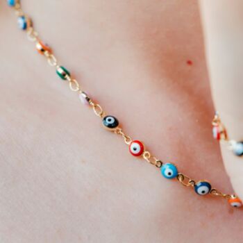 Colourful Evil Eye Necklace Choker Necklace, 2 of 6