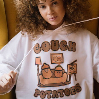 Couch Potatoes Women's Slogan Hoodie, 3 of 5