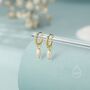 Sterling Silver Natural Freshwater Pearl Pebble Huggie Hoop Earrings, thumbnail 3 of 11