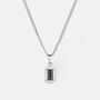 Mens Silver Vintage Black Diamond Pendant Necklace, thumbnail 3 of 12