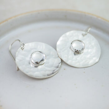 Sterling Silver Semi Precious Shield Earrings, 4 of 12