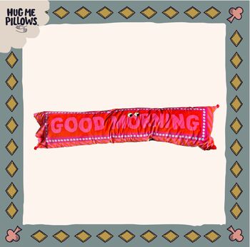 Good Morning/Good Night Big Soft Cuddly Bolster Pillow, 6 of 7