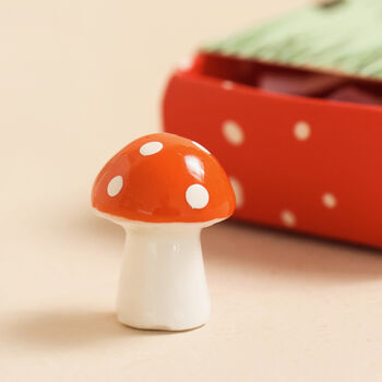 Tiny Matchbox Ceramic Mushroom Token, 2 of 3