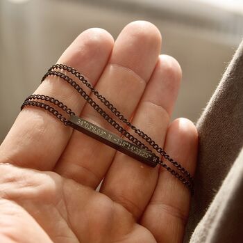 Black Personalised Bar Necklace, 6 of 8