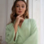 Sage Green Muslin 100% Cotton Robe, thumbnail 3 of 8