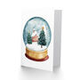 Winter Cabin Trees Snow Globe Xmas Christmas Card, thumbnail 2 of 4