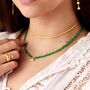 Green Onyx Beaded Moonstone Charm Necklace, thumbnail 1 of 5