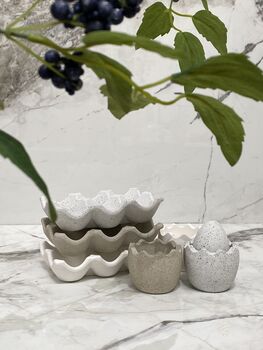 Handmade Stone Egg Cups, 3 of 4