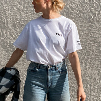 Embroidered Personalised 'Year' Unisex T Shirt, 6 of 12