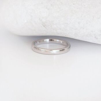 Personalised Sterling Silver 3mm Wedding Ring Band, 2 of 9