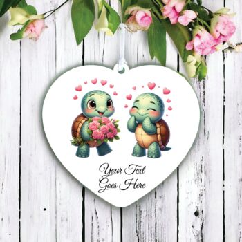 Personalised Cute Animal Couple Turtle Decoration, 2 of 2