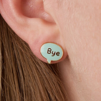 Pusheen The Cat 'Hi , Bye' Stud Earrings Set, 5 of 8