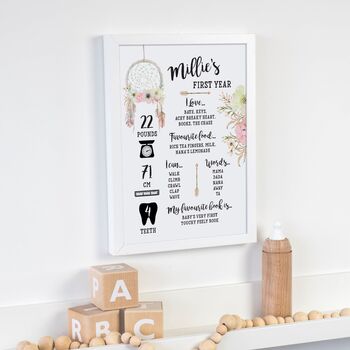 Personalised Baby First Birthday Print Poster, 2 of 6