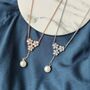 Large Floral Zircon Crystal Pendant Dangle Necklace, thumbnail 5 of 6