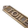 Custom Toilet Sign Brass Plaque With Vintage Finish, thumbnail 2 of 12