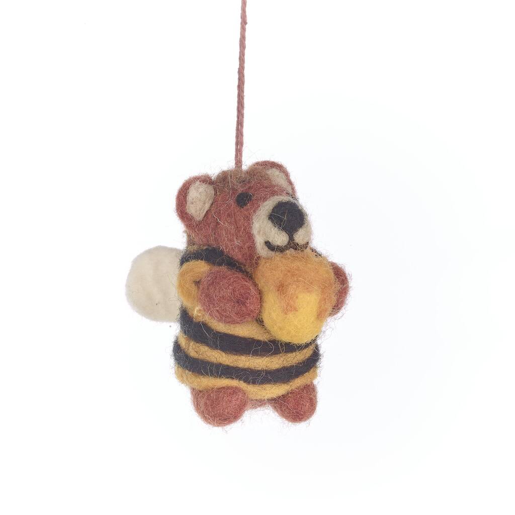 Handmade Felt Howie Honey Bee Bear Decoration