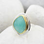 Amazonite Gemstone Adjustable Sterling Silver Ring, thumbnail 6 of 7