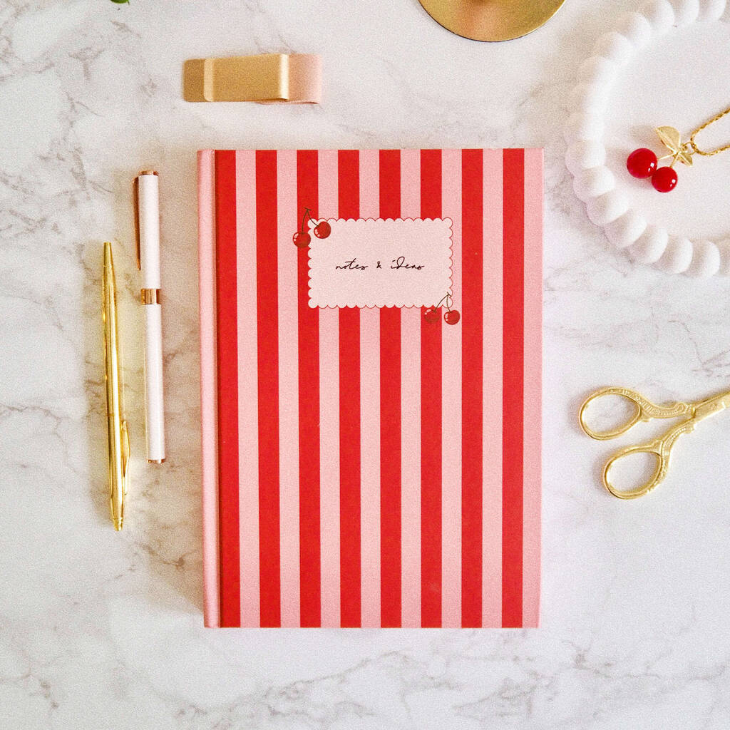 A5 Lined Hardback Notebook Journal | Cherry Cottage, 1 of 6