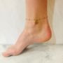 Zodiac Gold Plated Sterling Silver Beaded Anklet, thumbnail 2 of 3