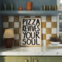 Pizza Revives Your Soul Kitchen Wall Art Print, thumbnail 1 of 10