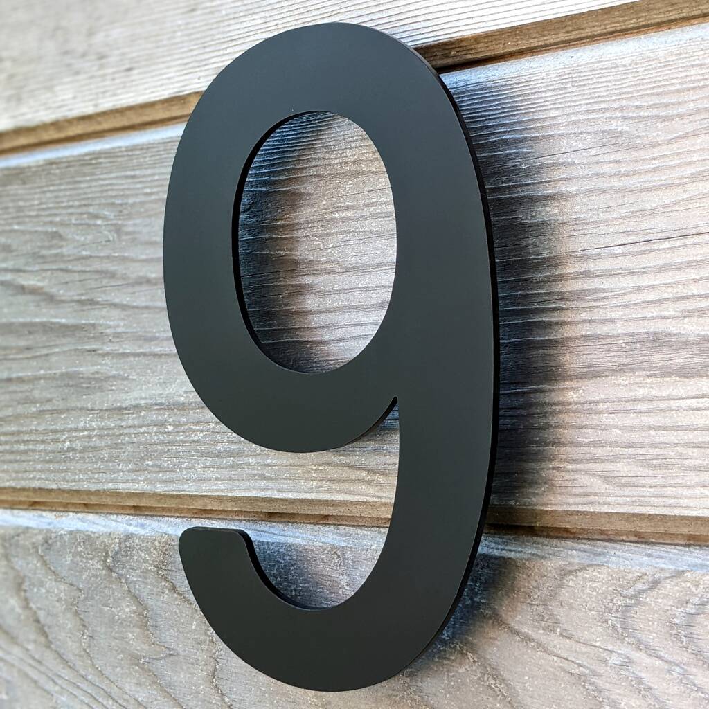 Modern Black House Numbers 200mm Acrylic Floating By housenumbers