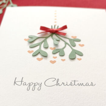 Personalised Happy Christmas 3D Mistletoe Card, 3 of 7