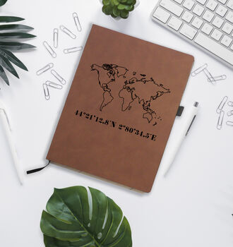 Personalised World Map And Coordinates Notebook, 2 of 4