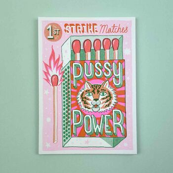 A5 Pussy Power Risograph Print, 6 of 6