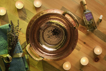 Solid Copper Massage Oil Warmer Pot Set – Spa Tool, 4 of 4
