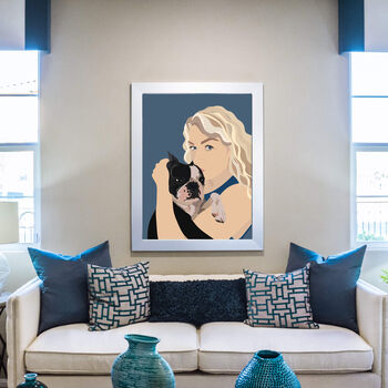 Custom Pet Mum Dad Portrait Dog Cat Gift Print, 6 of 12