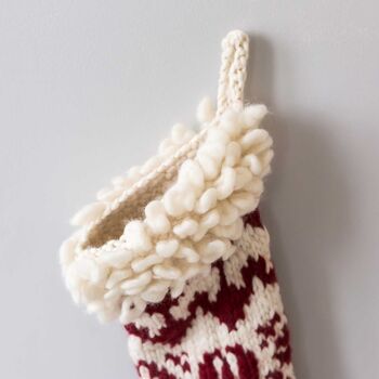 Personalised Christmas Stocking Knitting Kit Ruby, 2 of 7