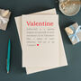 Valentine Romantic Definition Valentine's Day Card, thumbnail 1 of 6