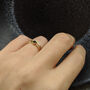 Hammered Black Sapphire And Diamond Wishbone Ring Set, thumbnail 5 of 5