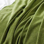 Extra Large Green Woven Lambswool Throw, thumbnail 3 of 5