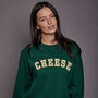Cheese Varsity Slogan Christmas Sweatshirt, thumbnail 7 of 8