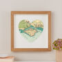 Personalised Location Isle Of Wight Map Heart Print, thumbnail 3 of 5