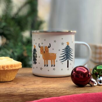 Personalised Traditional Christmas Enamel Mug, 4 of 5