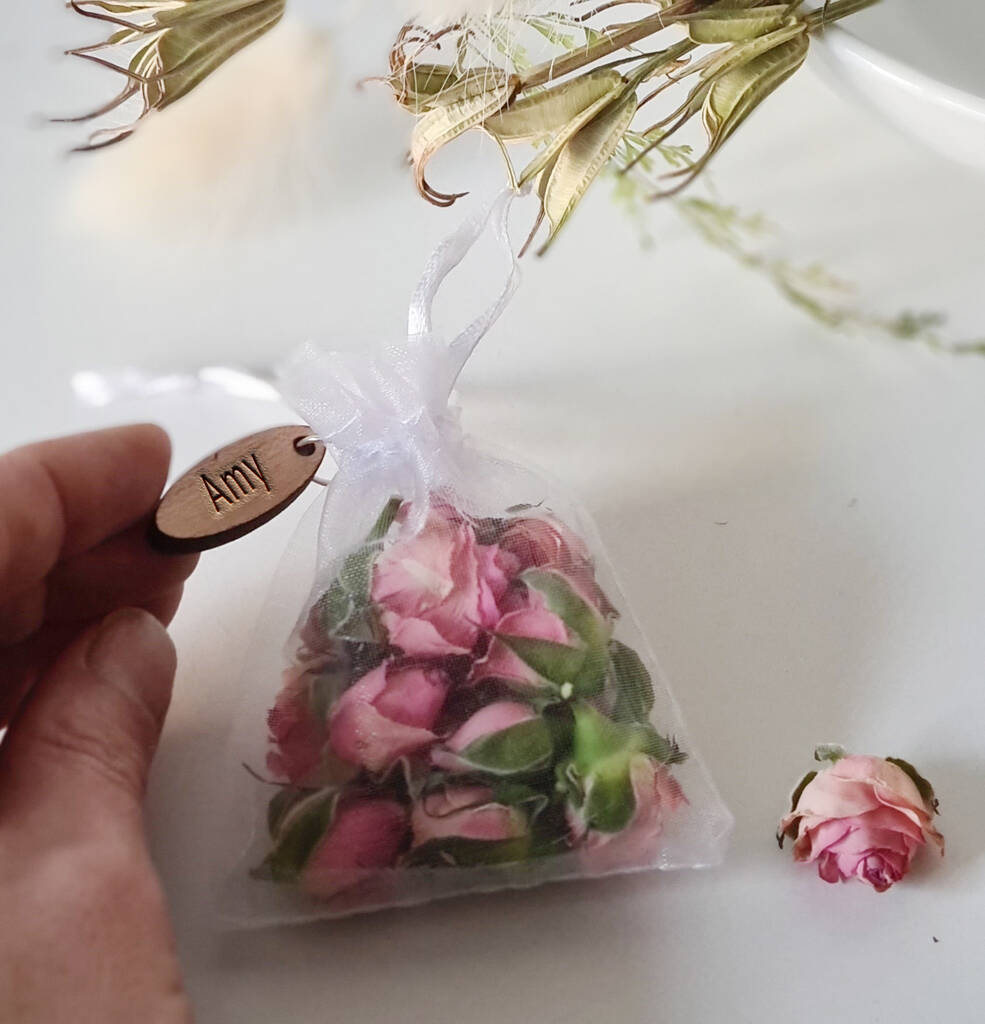 Personalised Dried Rose Bud Sachet Gifts For Her By Edge Inspired ...