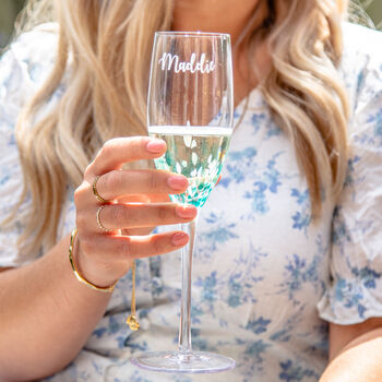 Personalised Name Terrazzo Style Champagne Flute, 2 of 9