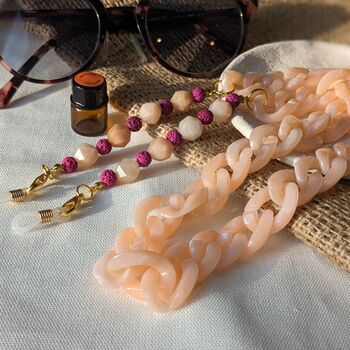 Pink Aromatherapy Essential Oil Diffuser Glasses Chain, 5 of 8